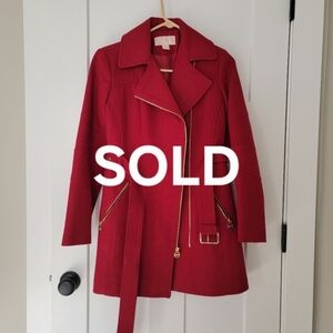 SOLD!!! NWOT Red Wool Michael Kors Trench Coat